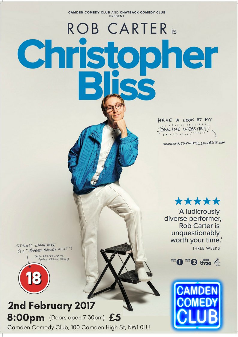 CamdenComedy's tweet photo. Our ★★★★★ Edinburgh show returns for a final showing on February 2nd. Don't miss it! https://t.co/NYcwUUOC95 #robcarter #christopherbliss https://t.co/9H9CpcvX6f