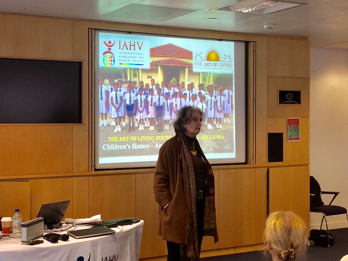 iahvUK's tweet photo. Sue Hindle, @IAHVUK Trustee, talks about #SriLanka Orphanages supported by #IAHVUK &amp; @ArtofLiving at #IAHVAnnualMeet #shelter #kidsdeserveit https://t.co/aPyGekL2nn