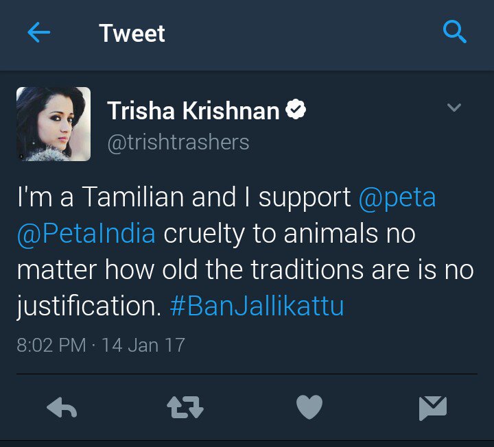 itisprashanth's tweet photo. Strong condemnation @trishtrashers madam ! The tweet you deleted is proof that you know very less abt our culture ! #wedojalikattu https://t.co/FwJOR6btSB