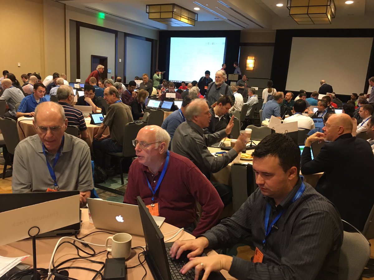 ekivemark's tweet photo. Packed house for @hl7 #fhir #connectathon here representing @CMSGov #bluebutton w/@karlmdavis https://t.co/x4iRMxhRVI