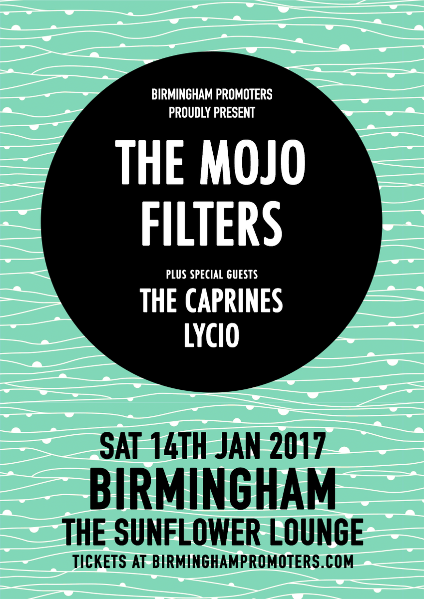 S A T U R D A Y
D/S is Brum soul/rock @RealMoJoFilters!✌️
Doors 7:30pm
8:30pm <a href="/lyciomusic/">Lycio</a>
9:15pm <a href="/TheCaprines/">The Caprines</a>
10pm The Mojo Filters
Tix otd!