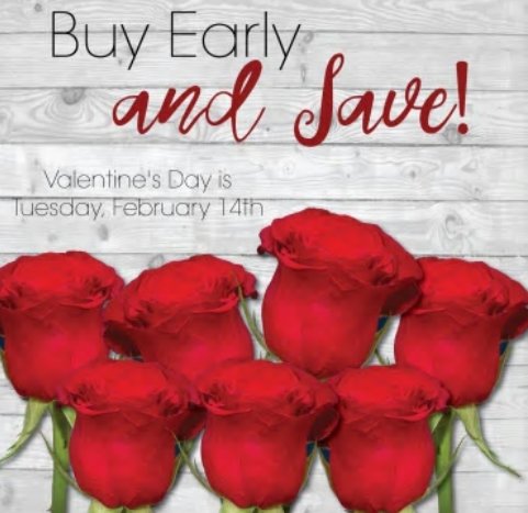 Get a jump start on Valentine's Day and shop roses early!