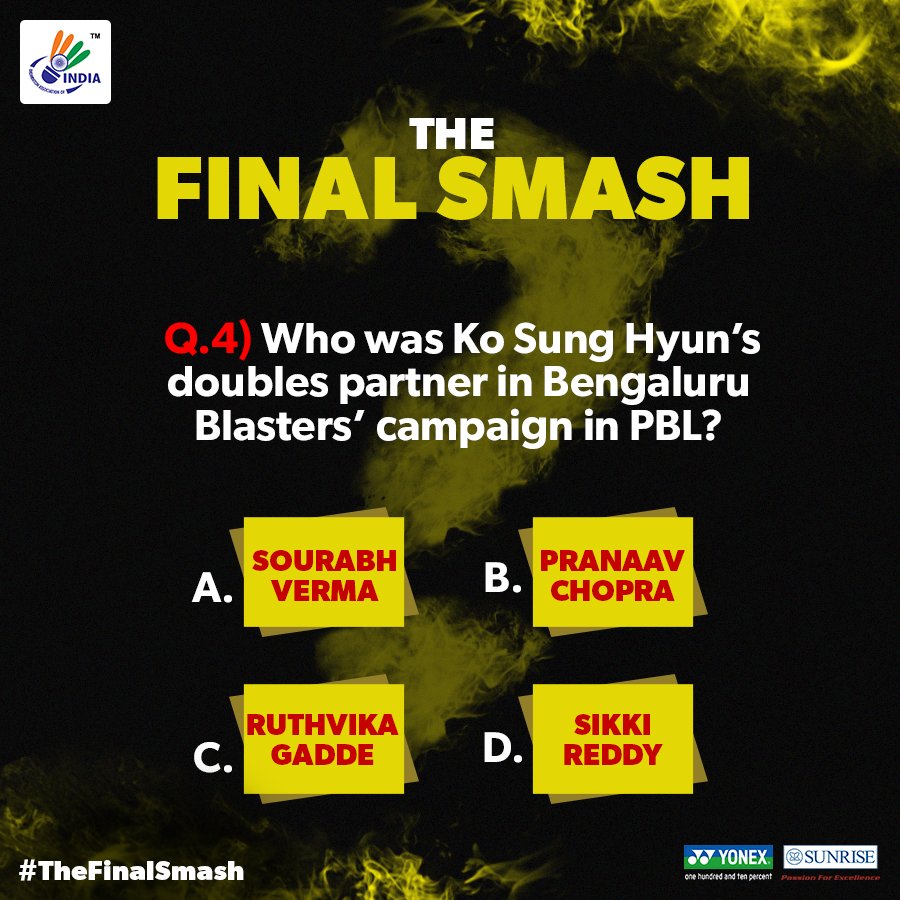 BAI_Media's tweet photo. Turn your eyes and heads towards the fourth question! Don't forget to answer using #TheFinalSmash https://t.co/xtiV4UbdMX