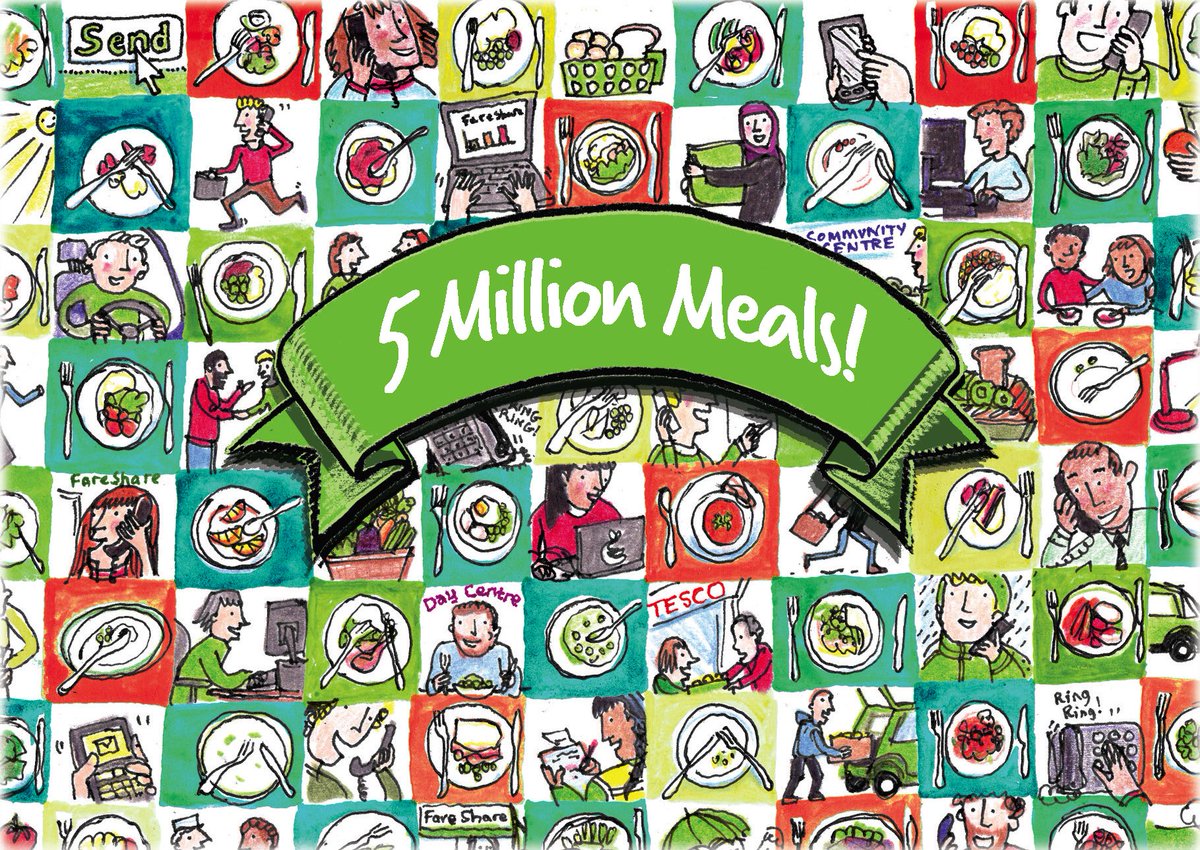FareShareUK's tweet image. Was there ever a better reason to do a little dance? Thank you @FoodCloud, @Tesco &amp;amp; all our #CommunityFoodMembers. #5millionmeals in 2016 🎉