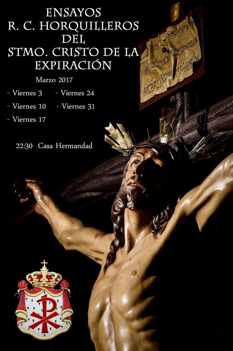 Fechas de los ensayos durante el mes de marzo para la cuadrilla de hombres de trono del Cristo