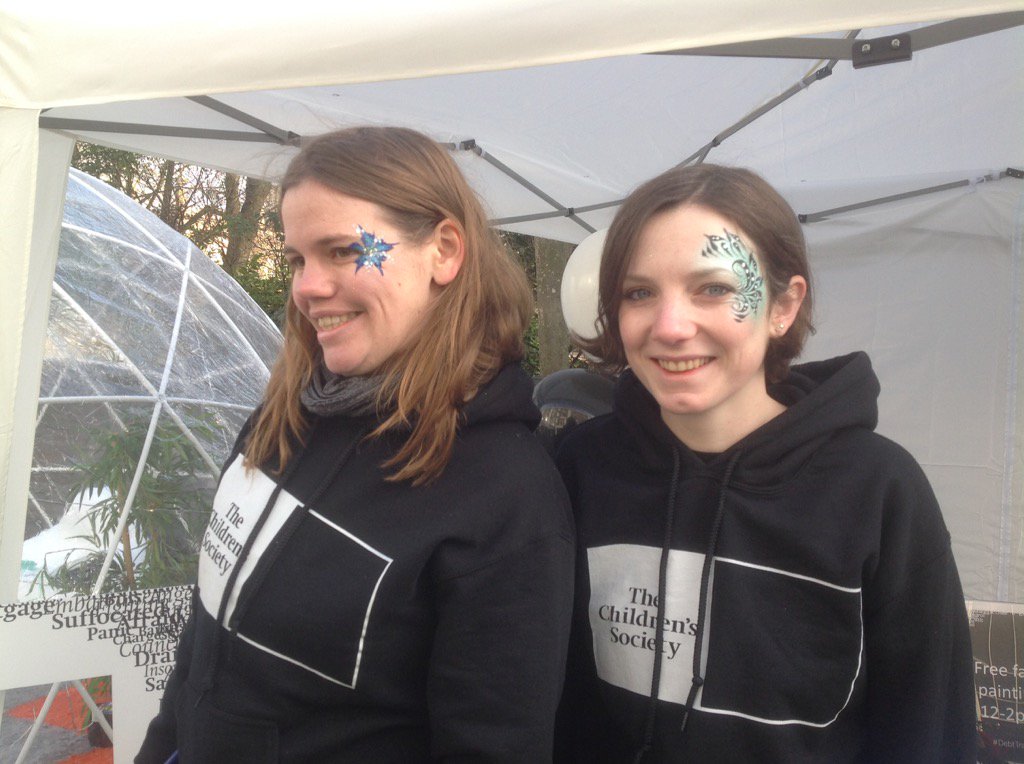 childrensociety's tweet photo. Amazing face painting and it's free in Brighton today, come see us in New Road! Find out about our #DebtTrap campaign https://t.co/q0XY8T3rrh