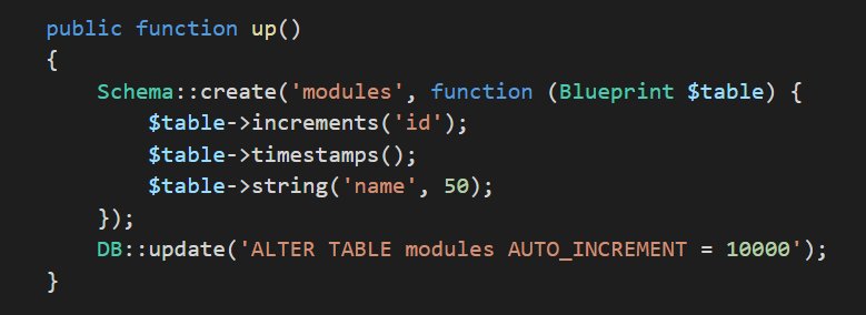 Laravel_Tips's tweet image. In a migration, if you want to start incrementing from a number other than 1 use
DB::update('ALTER TABLE tablename AUTO_INCREMENT = 1000');
