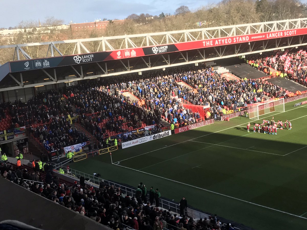 SkyBetChamp's tweet photo. A strong away following at Ashton Gate this afternoon.

Photo: @CardiffCityFC. https://t.co/0q2bESMj8e