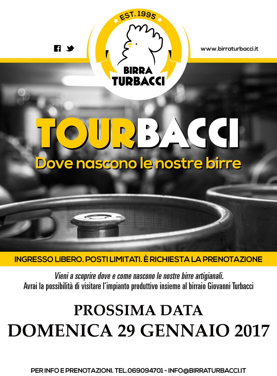 Nuova tappa per il #Tourbacci!
Per info e prenotazioni clicca qui: bit.ly/2jddTK3
#birraturbacci #birraartigianale #mentana