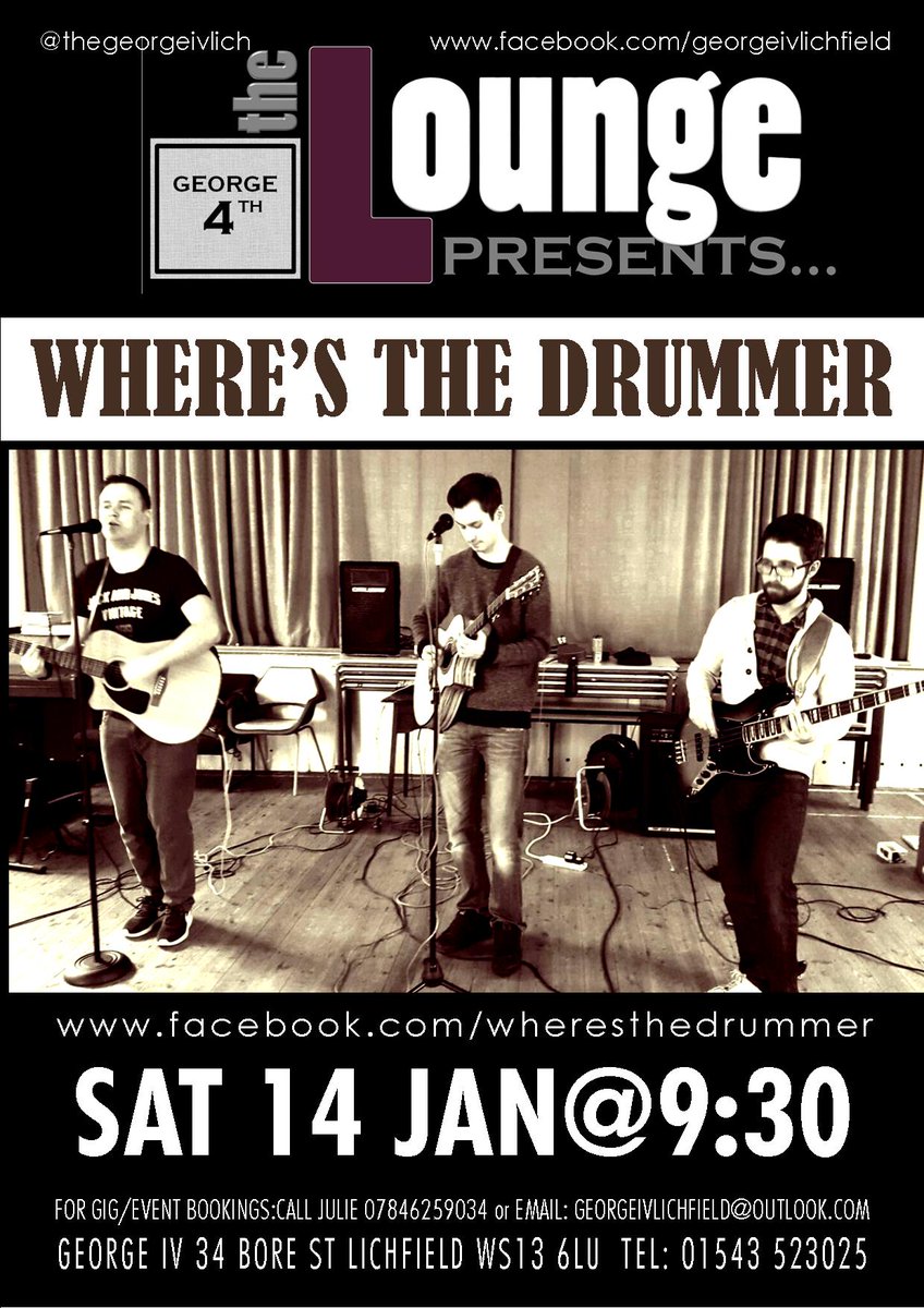 RusTomlinson353's tweet photo. TONIGHT @TheGeorgeIVLich  Acoustic Trio WHERE'S THE DRUMMER https://t.co/gGl8X795xf + Gourmet Burgers&amp; Hotdogs served til 9pm @BangerBros https://t.co/Qkhgc2LEn8