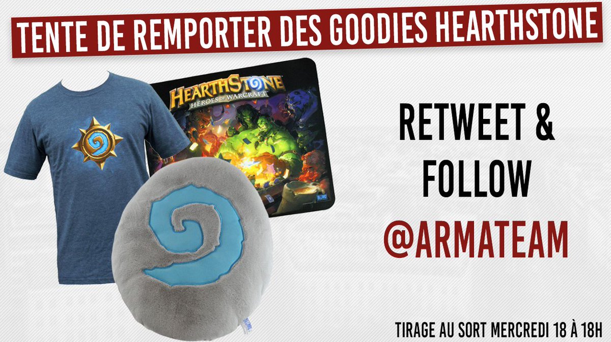 🎁 Tente de remporter 1 t-shirt, 1 coussin ou 1 tapis de souris #Hearthstone ! 😀 ➡️ RT & Follow @armateam