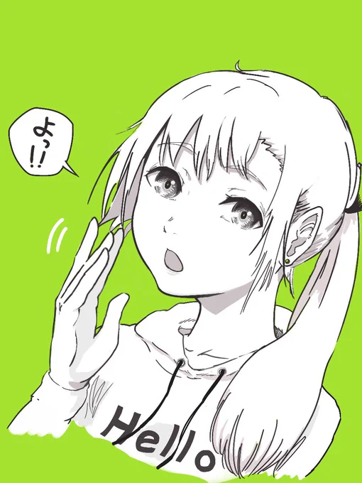 挨拶してくるパーカー女子を描きました
#絵描きさんと繋がりたい #絵描きイラスト置き場 #創作の狼煙 