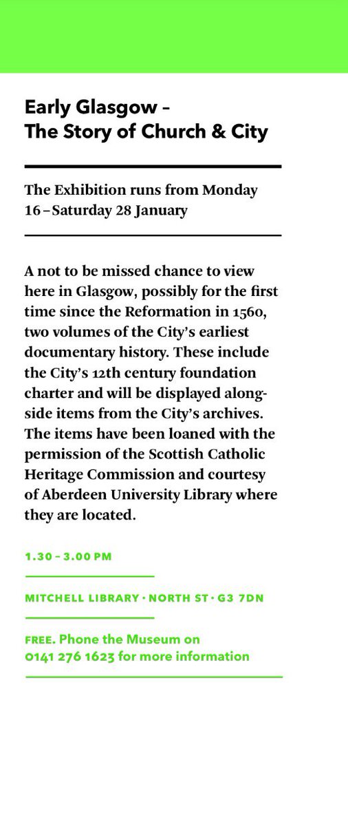 stmungofestival's tweet photo. Don’t miss the chance to view the Early Glasgow -The Story of Church &amp; City Exhibition at the Mitchell Library opening Mon 16th @GlasgowLib https://t.co/1gJq2kOzTK