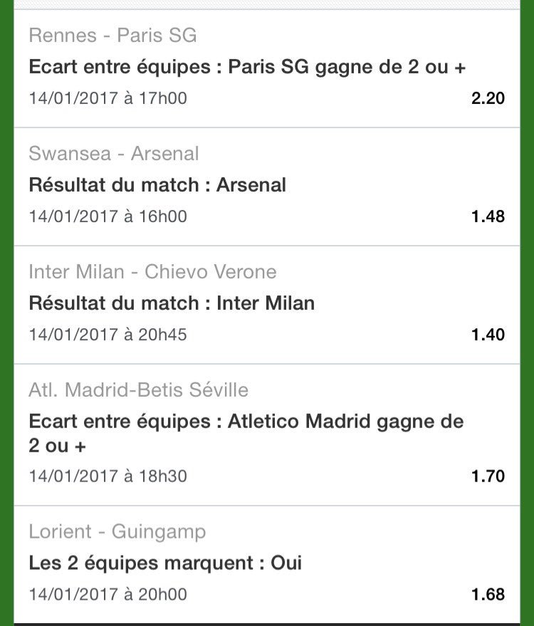 Lawizzzz's tweet image. Combos ⚽️ :

- 5 m. CT 13
- 6 m. CT 31
- 6 m. CT 33
- 5 m. CT 45

#TeamParieur #Unibet 💰 🍀