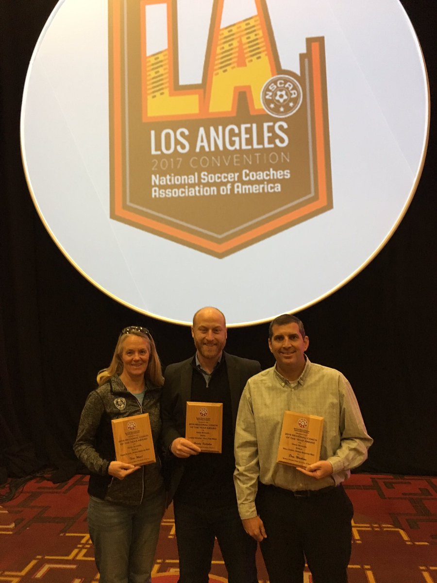 ColoHSSoccer's tweet photo. The @NSCAA regional coaches of the year honorees: Grandview's Tari Wood, Boulder's Hardy Kalisher, Wheat Ridge's Dan Watkins. #copreps https://t.co/eZevPjkSgg