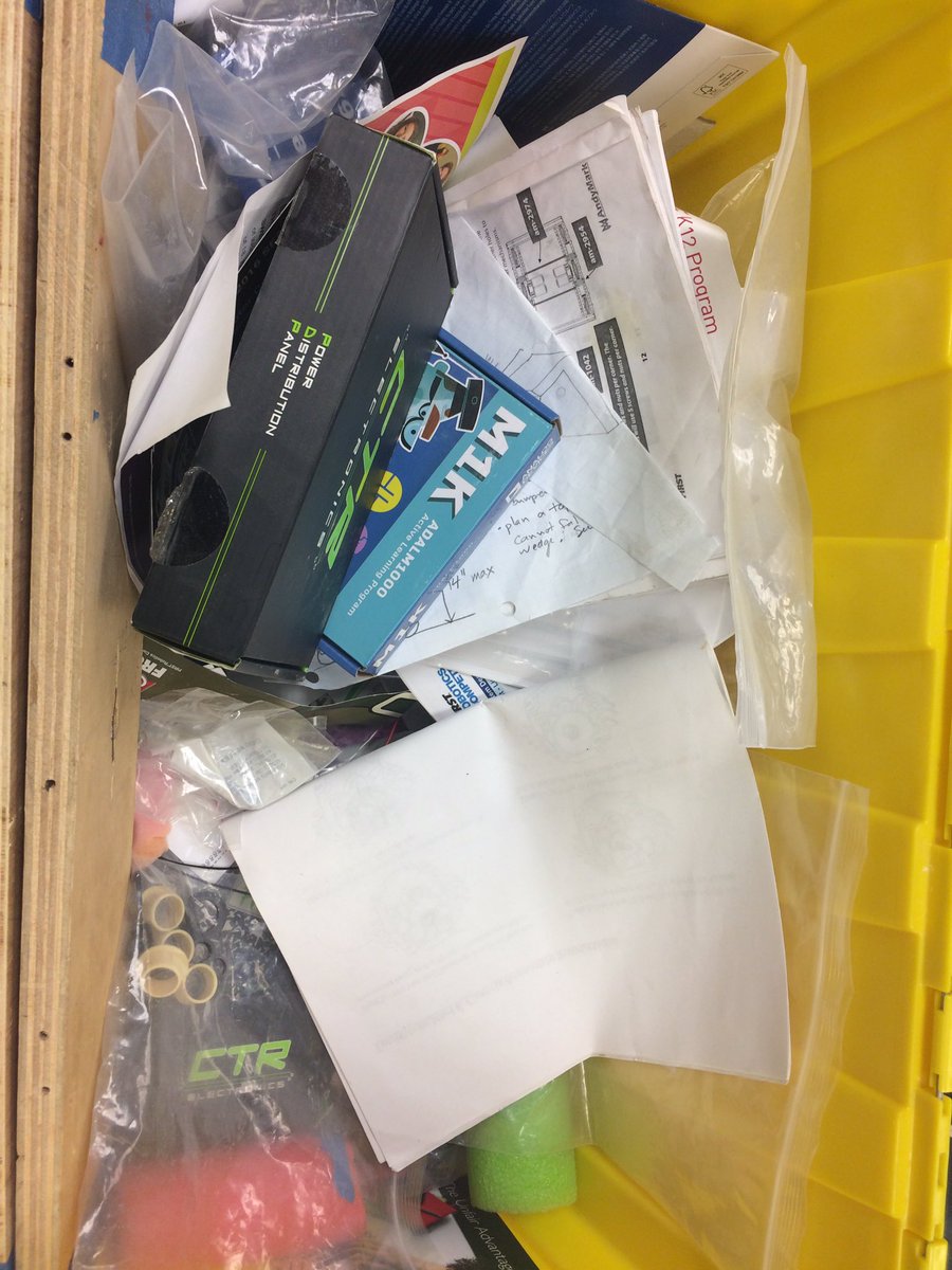 Officially6177's tweet photo. Opening a box from last season and seeing this, and thinking🤔"yea, thats about right"😂😂#roboticslife #firstrobotics2017 #firstrobotics2016 https://t.co/Vpl2EkYHT3