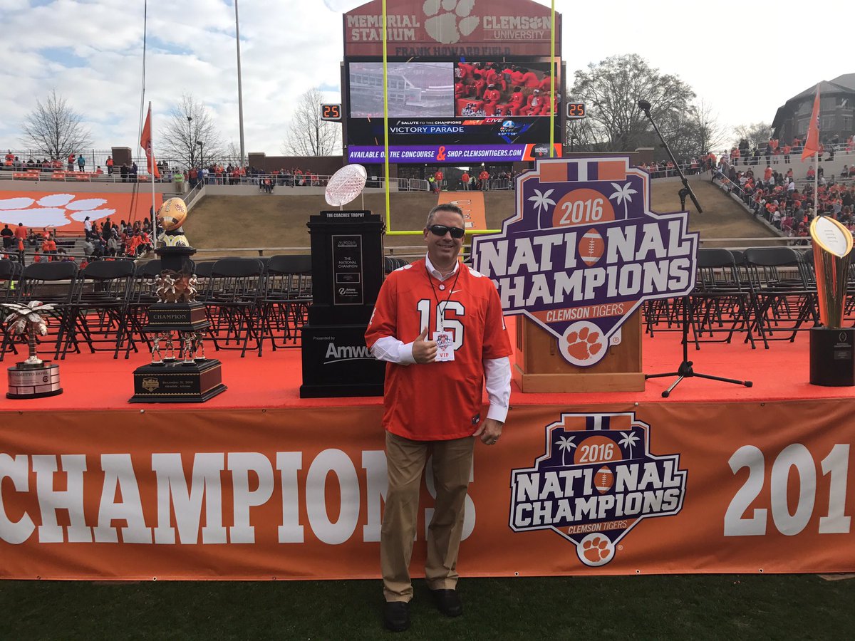 At <a href="/ClemsonFB/">Clemson Football</a> to present the <a href="/CoachesTrophy/">Coaches Trophy</a> presented by <a href="/AmwayUS/">Amway US</a>!