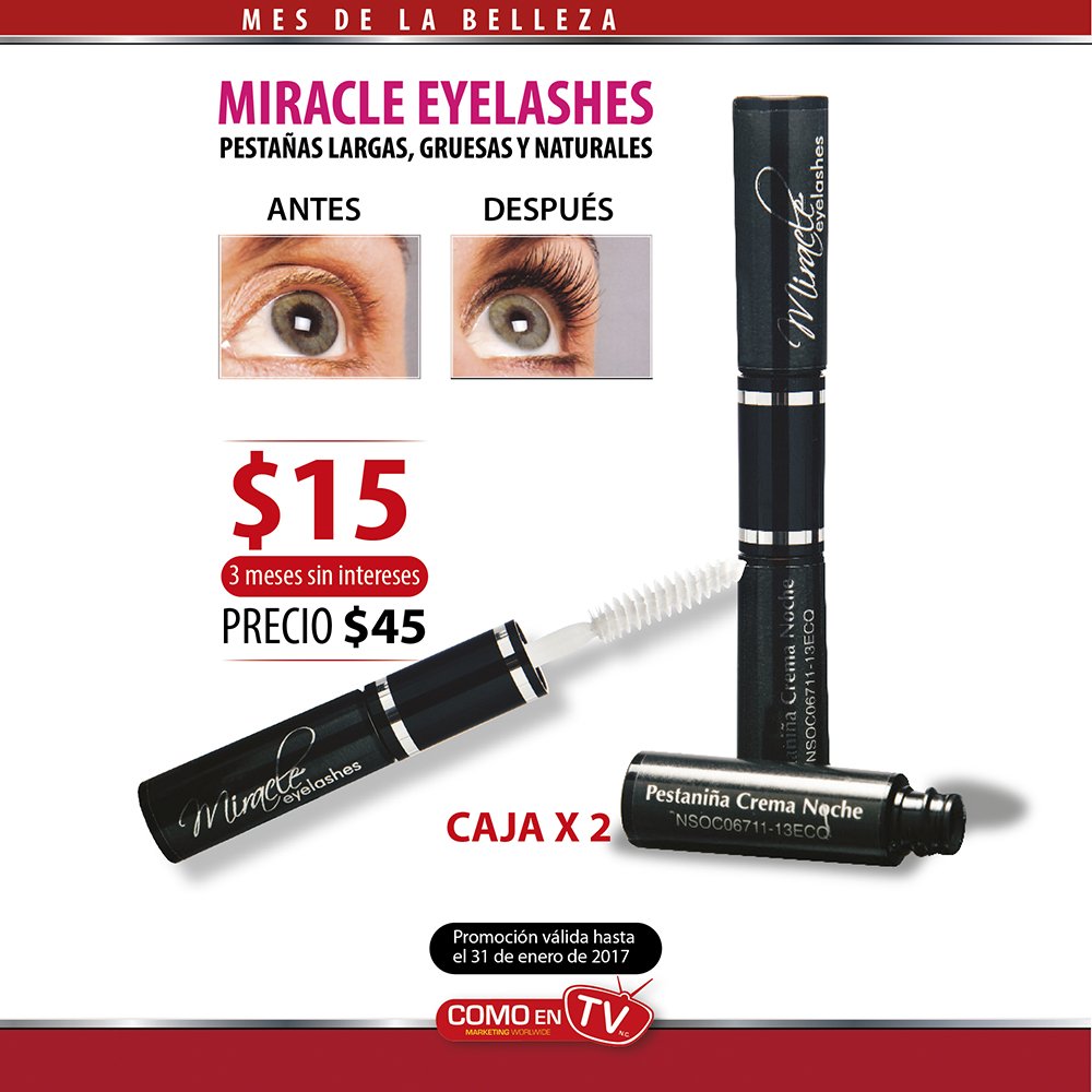 ComoEnTV_EC's tweet photo. #Promo #ComoEnTv 
Pestañas espectaculares, gruesas y abundantes con #MiracleEyeLashes 2x1 por 3 cuotas de $15 
https://t.co/DcQDyhzXNU https://t.co/CRpaclK7Qc