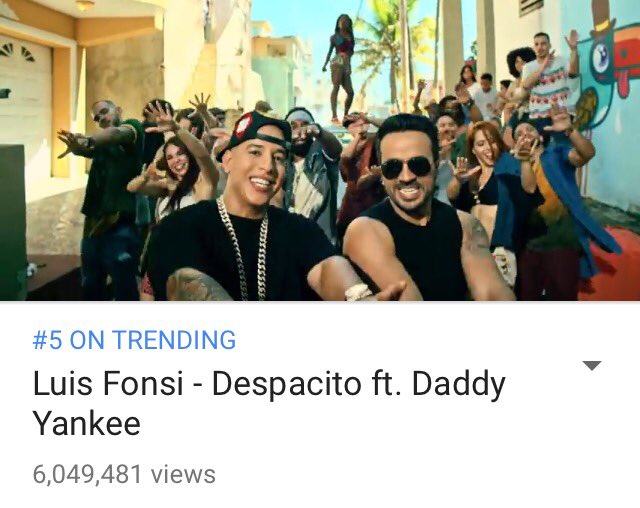 🙏🏼 Más de 6 millones de visitas en 1 día! #Despacito junto a <a href="/LuisFonsi/">Luis Fonsi</a> youtu.be/kJQP7kiw5Fk