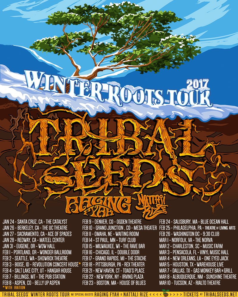 KumarFyah's tweet image. #USA we comeen!! #WinterRootsTour Excited to be opening for our Brothers @TribalSeeds Give Thanks!  all Info @ ragingfyah.com