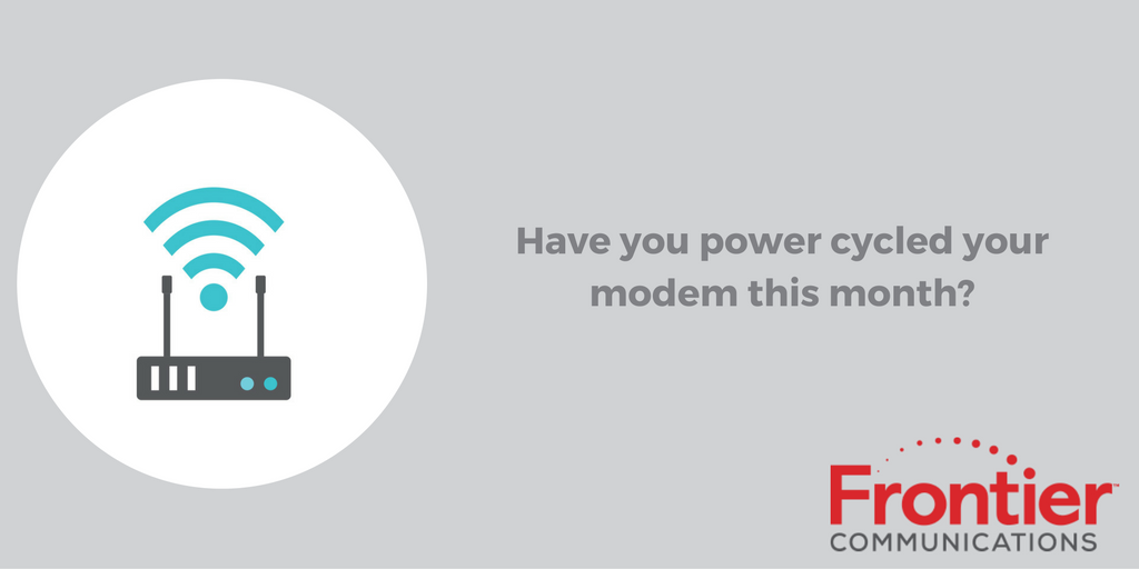 AskFrontier's tweet photo. Rebooting your modem can help to improve its performance! #InternetTip https://t.co/C9tQQuPyyX