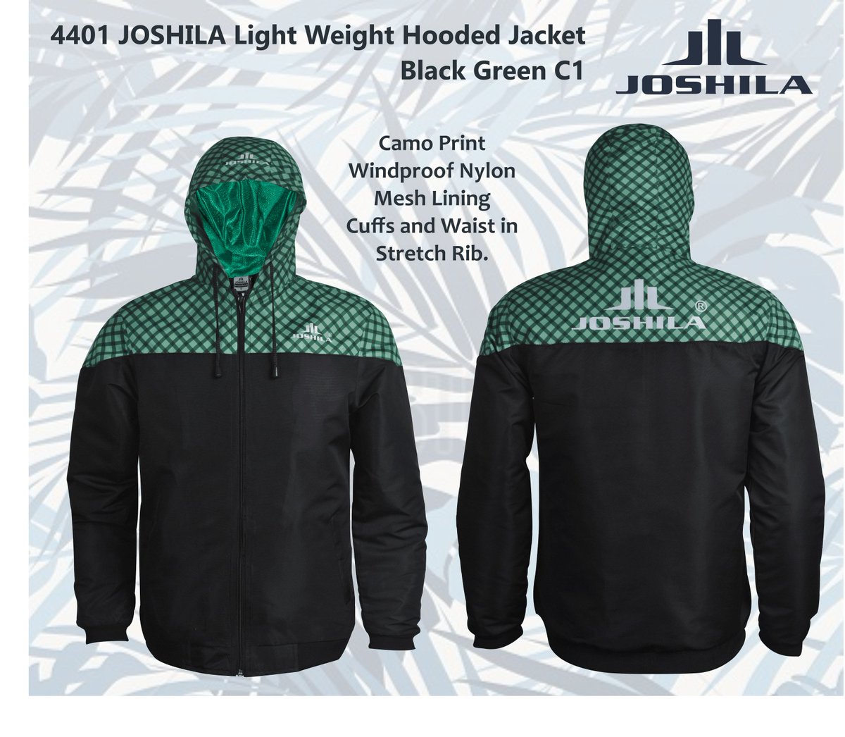 joshilasports's tweet image. 4401 Windbreaker Hoodie Black Green C1.