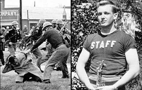 John Lewis, 1965: Head cracked open on Bloody Sunday

Donald Trump, 1965: Plays squash at Fordham after getting Vietnam student deferment
