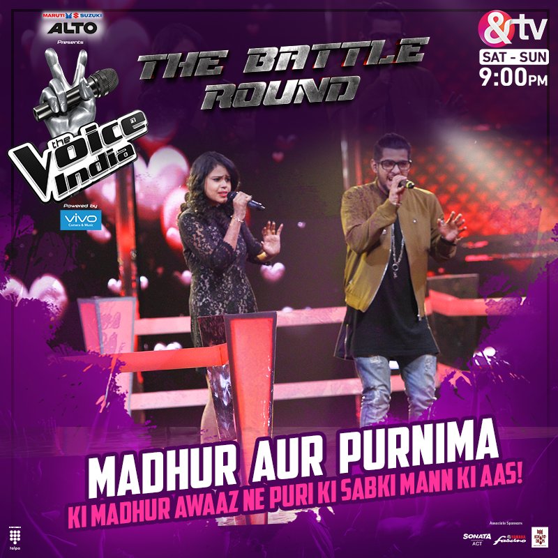 Madhur aur Purnima ki moh bhari awaaz ne rangeen kar diya mahaul! RT if you agree. #VoiceIndiaBattles1