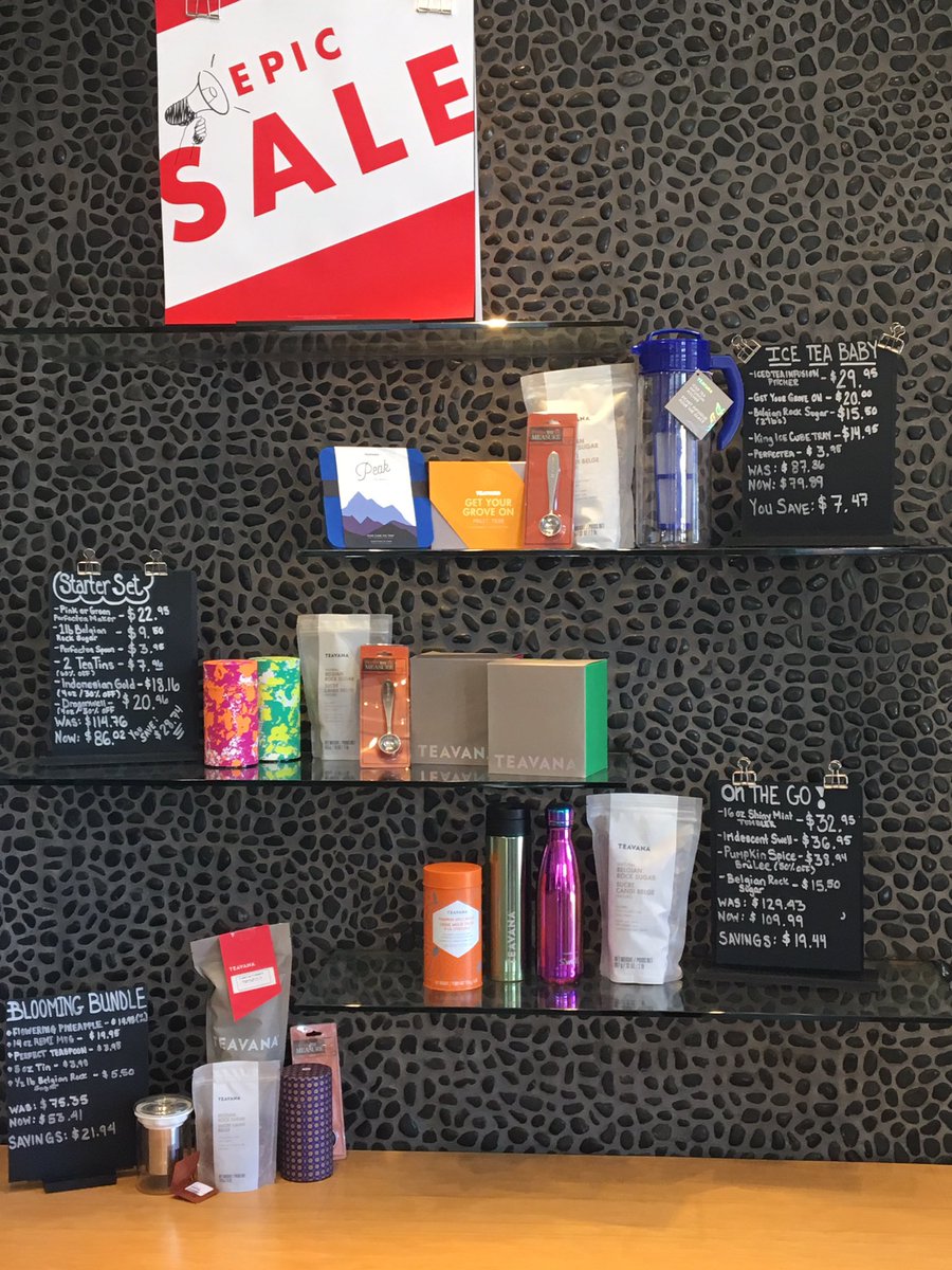 TeavanaMaple's tweet photo. EPIC SALE CONTINUES! Stop in and make a bundle for all of your tea lovers and save big!@Shoppes_ArborLa https://t.co/Wg5IhsUpE7