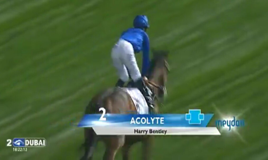 lamtaragreen's tweet photo. @DRC_Meydan 
@DubaiRacingTV 
@godolphin @DarleyStallions 
The new recruit #Acolyte looked
Good &amp; Classy Bring On @Ascot 🎩🇬🇧 #GodolphinClub 🏆 https://t.co/5e7Gl0za6Z