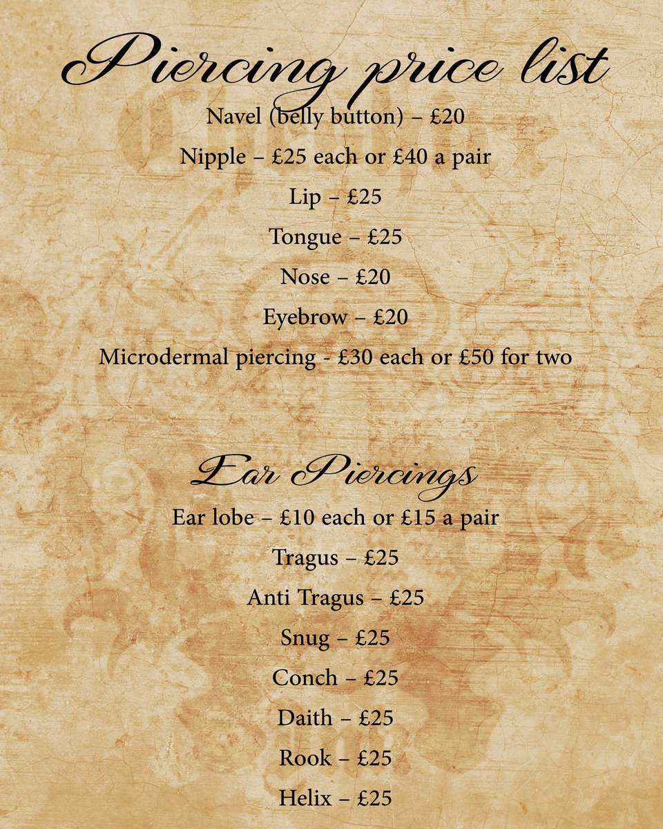 CheshireInk's tweet photo. Piercing next Wednesday with Ben 💉 then every Tuesday - walk ins welcome! 01625528104 #CheshireInk #piercingsstudio #tattoostudio #wilmslow https://t.co/AOtPbvuUVA
