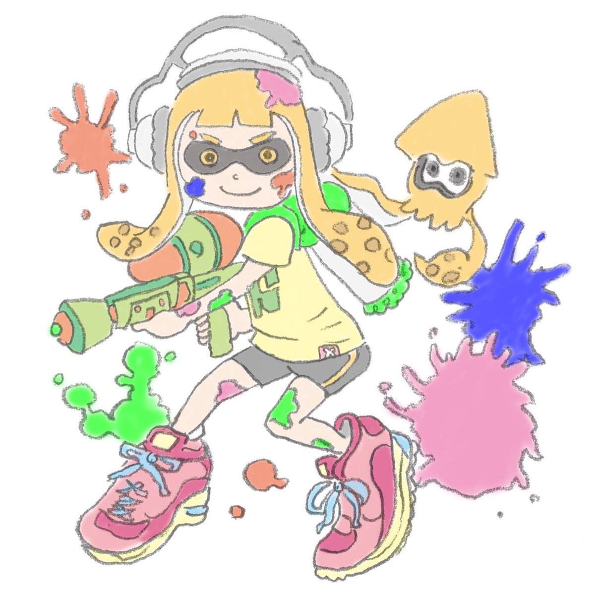 おも満しろ太郎 スプラトゥーン スプラトゥーン2 任天堂 Nintendo Game イカ ガール Girl Switch Splatoon イラスト Illustration キャラクター Character おも満しろ太郎 T Co Xsuzfw3ejr Twitter