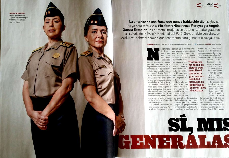 MininterPeru's tweet photo. Elizabeth Hinostroza y Ángela García son las primeras #generalas en la historia de la PNP y @SomosElComercio habló con ellas. https://t.co/Y9aJdILavF
