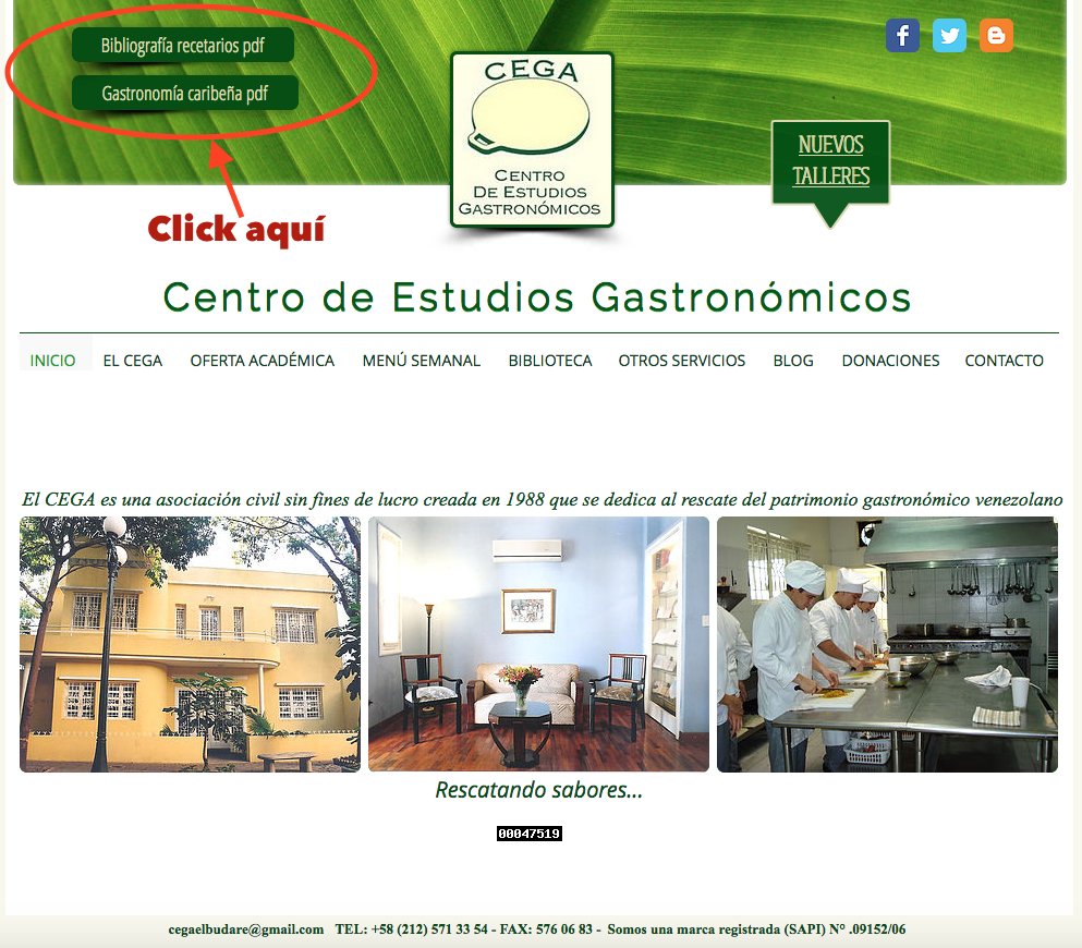 Descarga gratis "Gastronomía caribeña"/ Lovera y "Bibliografía de recetarios venezolanos" / Márquez de nuestra Web: goo.gl/eCcMPh