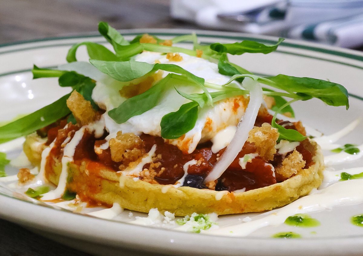 TacubaNYC's tweet photo. Mexican Brunch is the best type if #Brunch! Featuring Sope de Chicharron #mexicanfood #HellsKitchen https://t.co/wfhRs9eUh8