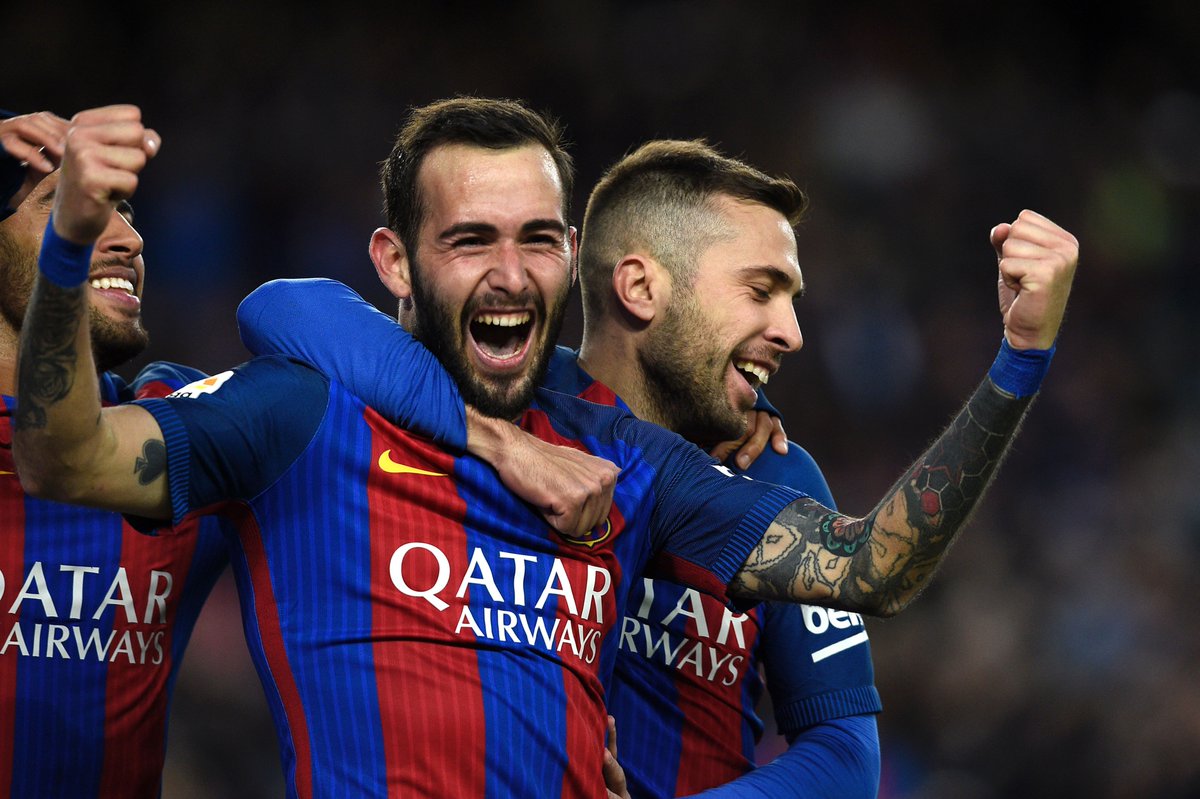 That feeling when you score your 1st goal for Barcelona! 👏 Aleix Vidal
