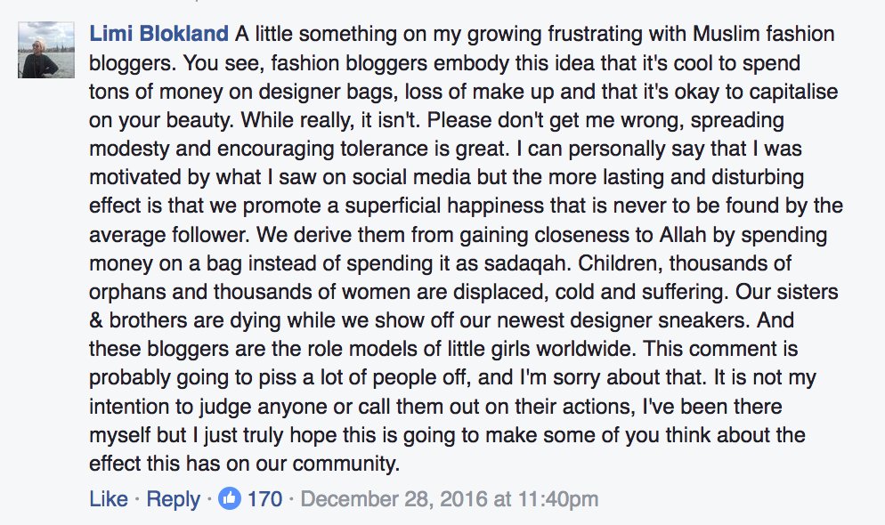 WOW! This comment on the 'hijabi fashion' industry...