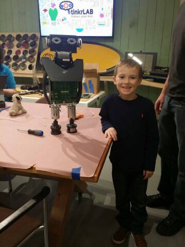 Thanks for coming to #tinkrday Ryan! Your robot is awesome! #maker #makerspace #kidmakers #stemed #edtech