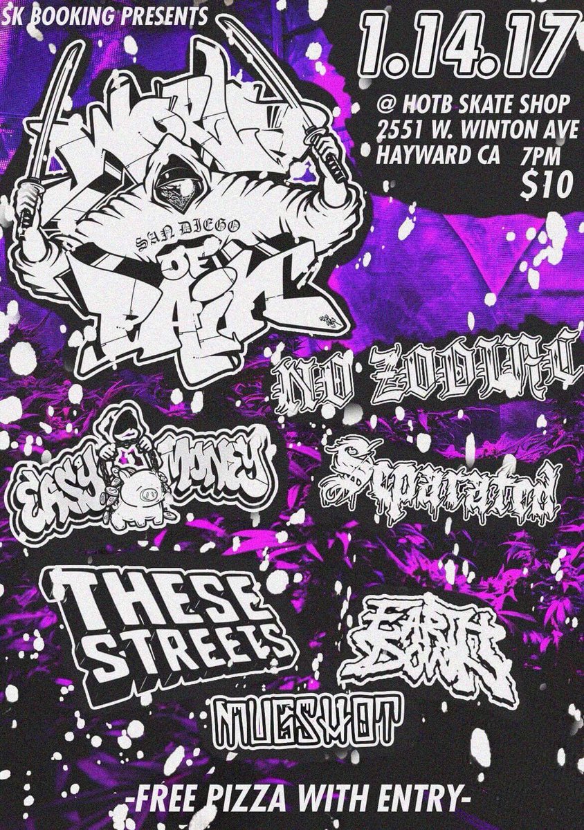 HAYWARD TODAY!! STACKED SHOW WITH A BUNCH OF VERY RAD BANDS. #worldofpain