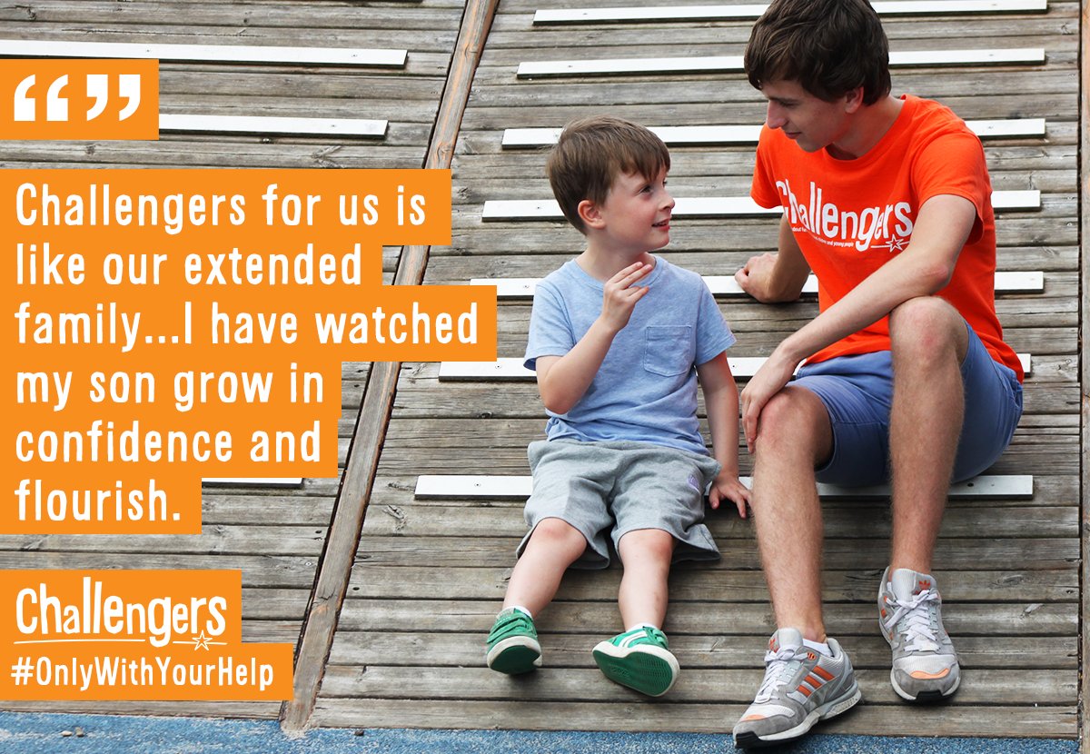 D_Challengers's tweet photo. "Challengers for us is like our extended family...I have watched my son grow in confidence and flourish." #OnlyWithYourHelp https://t.co/FusfWkAqsM
