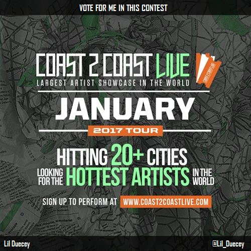 Lil_Duecey's tweet photo. Vote for me to perform at #Richmond, VA All Ages Edition 1/25/17! https://t.co/qnrudDgURL #Coast2Coast https://t.co/C05as85HEK