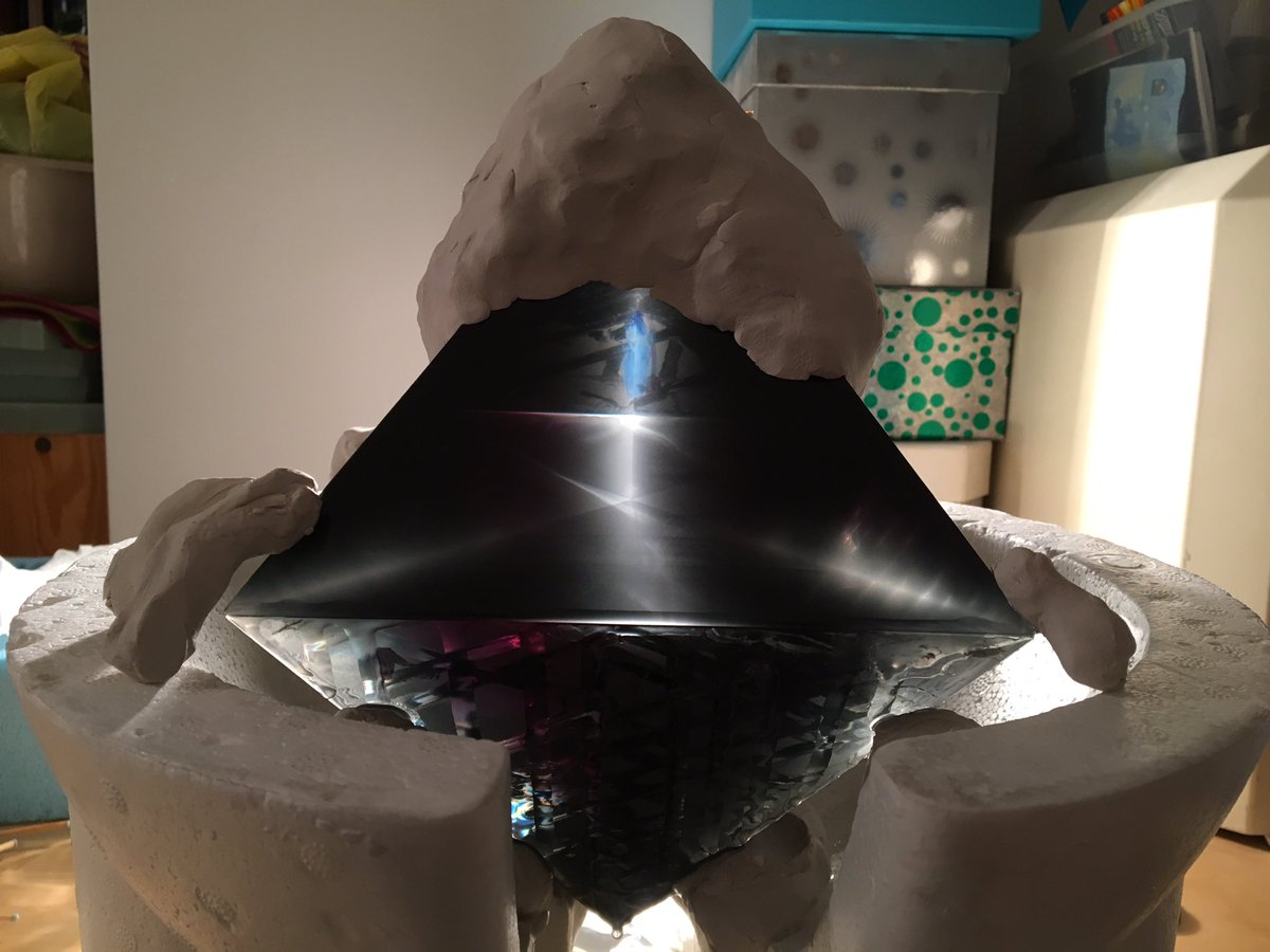 antscala's tweet image. Final stage of construction of my newest piece 'Nexus' for #Collect17. As of Tuesday, the REAL #Coldworking begins.... #glass #sculpture