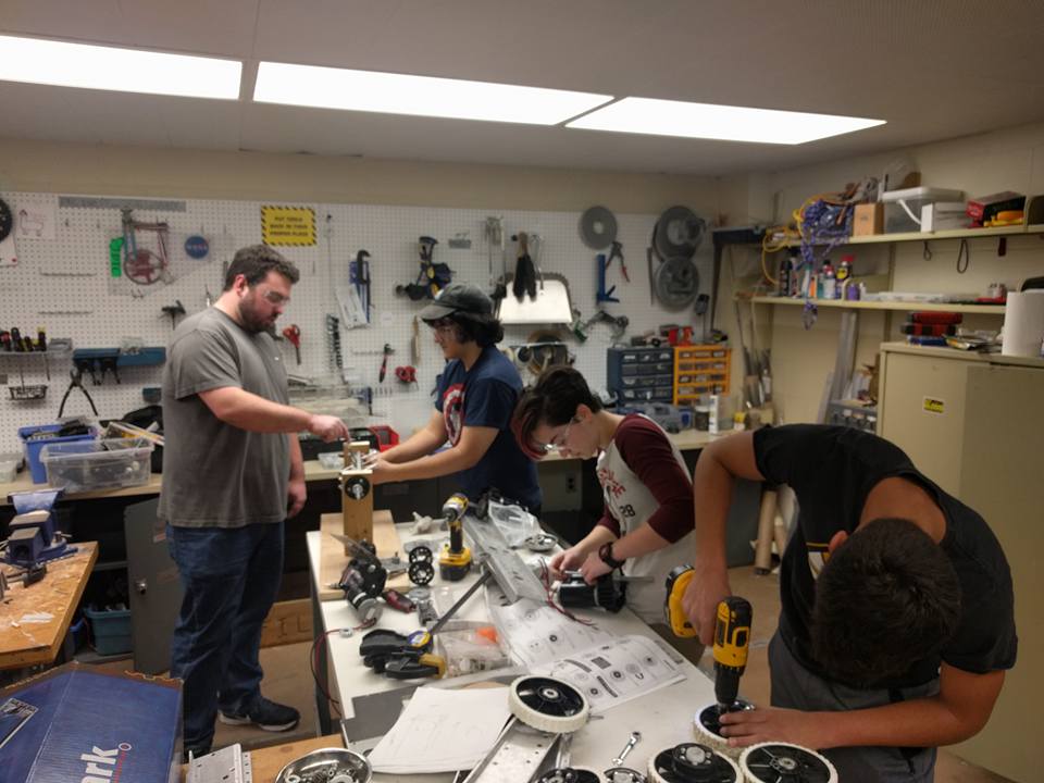 Team 2876 mechanical working hard!