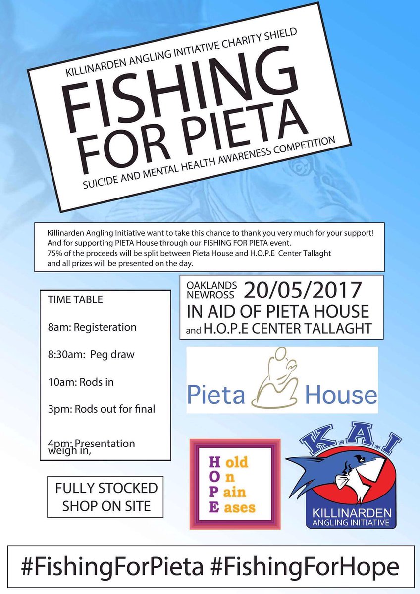 Flanag2Stephen's tweet photo. Angling for mental health & Suicide Awareness
#FishingForPieta #FishingForHope Please support https://t.co/Nkc9LvyGQA