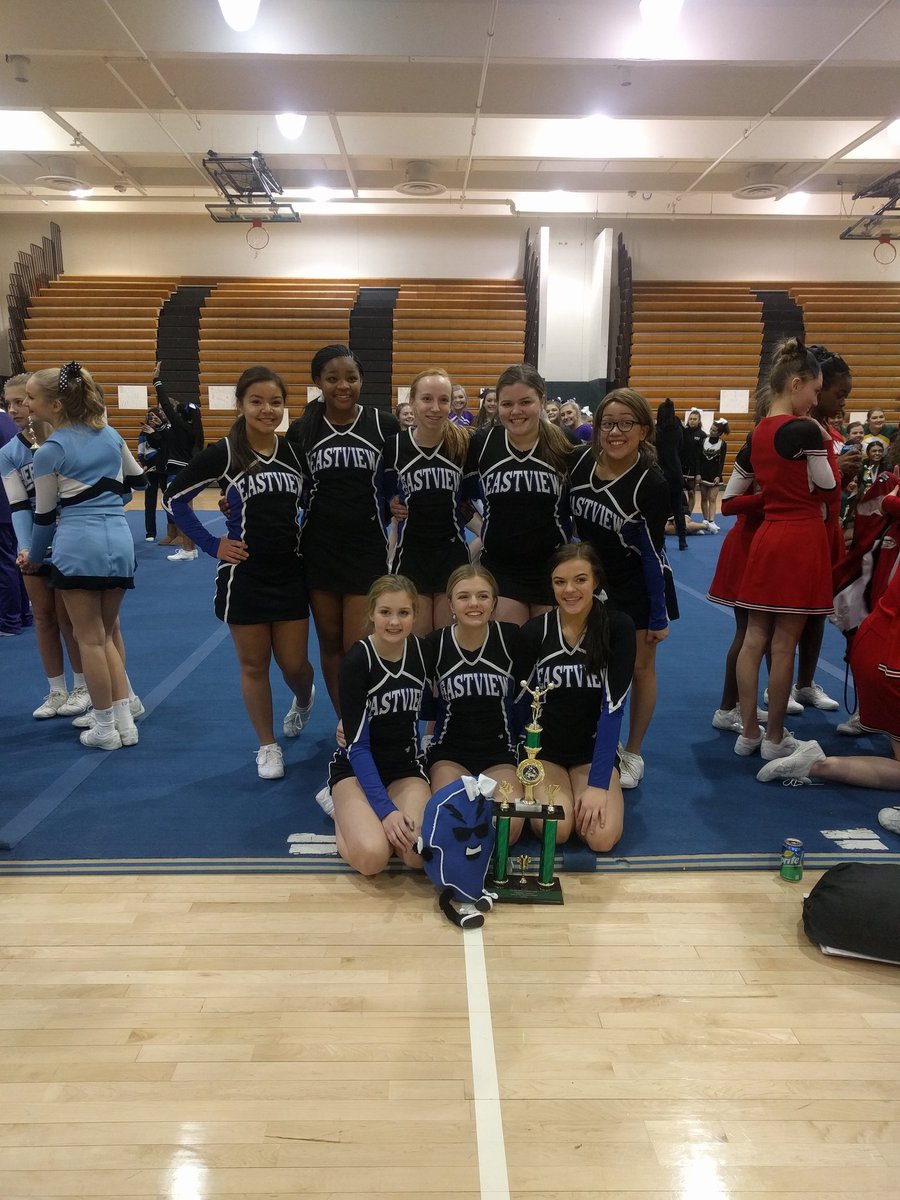 EastviewCheer's tweet photo. Great job to the girls! 1st place! Thank you @ParkWolfpack again for hosting such a great and fun event! https://t.co/phsi7TquzI