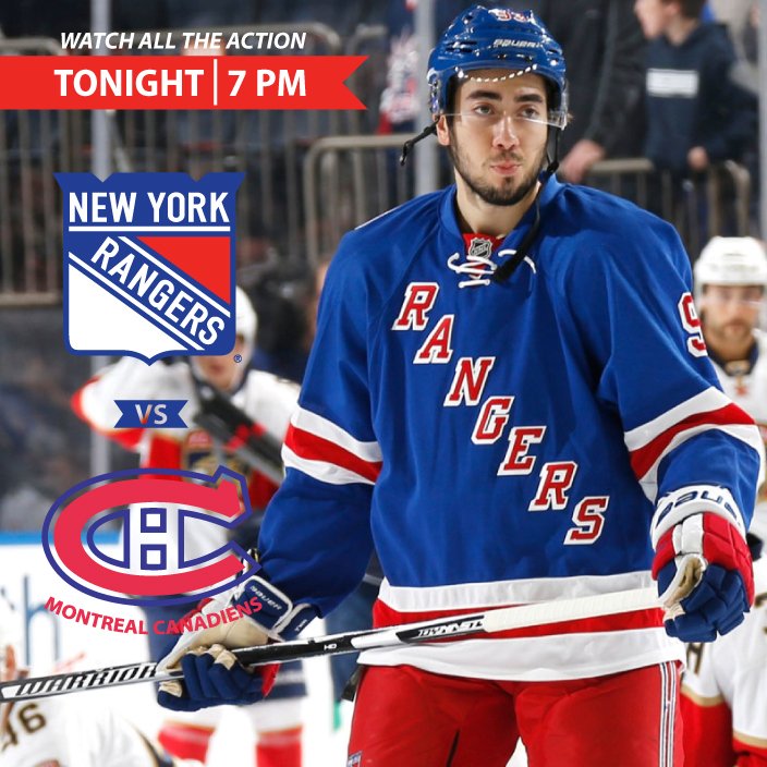 Happy Saturday! Join us at 7pm to watch <a href="/NYRangers/">New York Rangers</a> vs <a href="/CanadiensMTL/">Canadiens Montréal</a>! #NHL