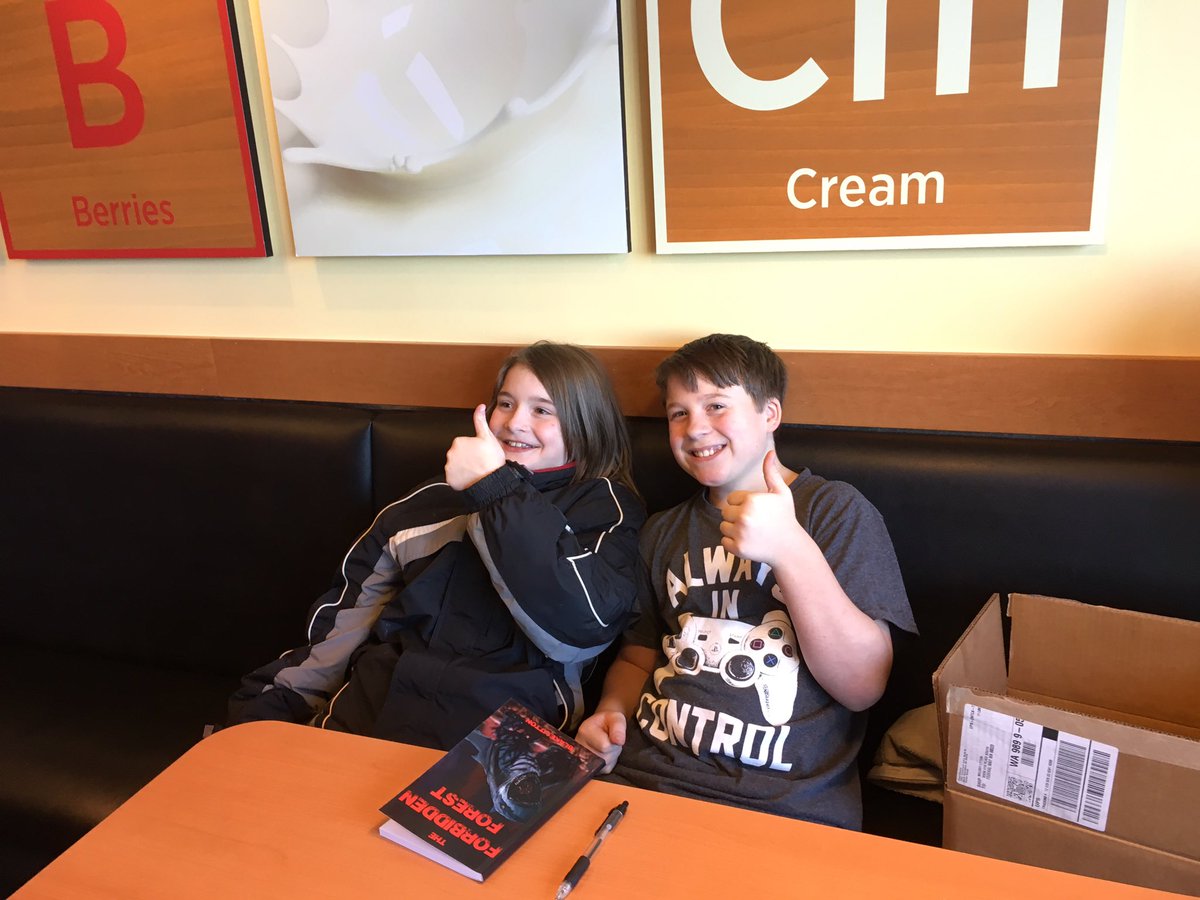NautilusK8's tweet photo. Woo Hoo, @NautilusK8 student Blake!  @subzerofw book signing event. The Forbidden Forest @FWPS210 #fwpsproud https://t.co/QDSHhyy4rr