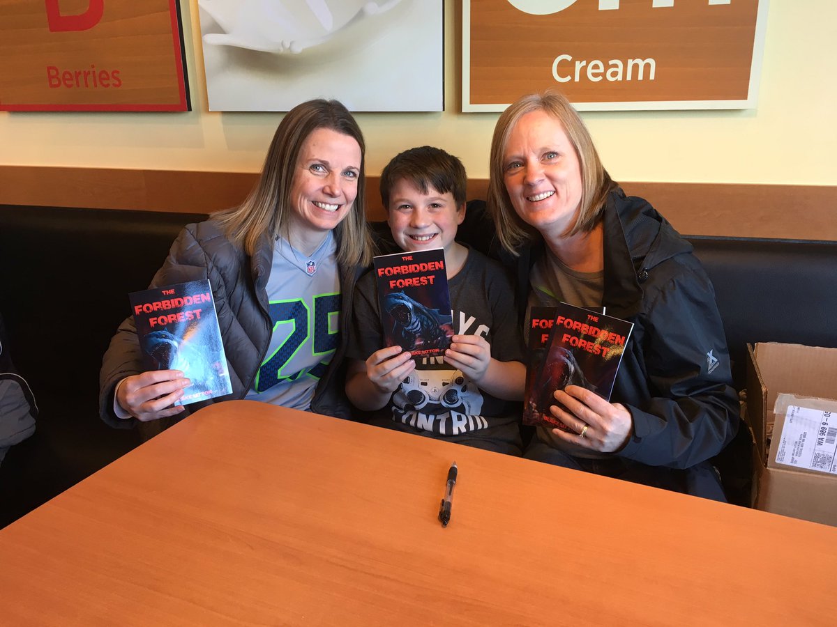 NautilusK8's tweet photo. Woo Hoo, @NautilusK8 student Blake!  @subzerofw book signing event. The Forbidden Forest @FWPS210 #fwpsproud https://t.co/QDSHhyy4rr