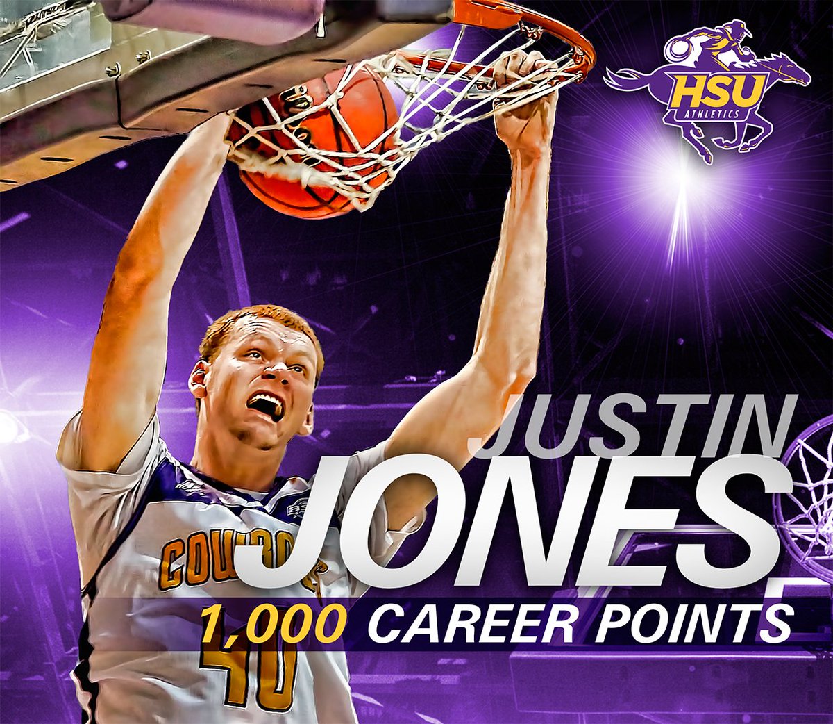HSUAthletics's tweet image. Justin Jones scores his 1,000th career point. Congrats, Justin. #ASChoops #d3h