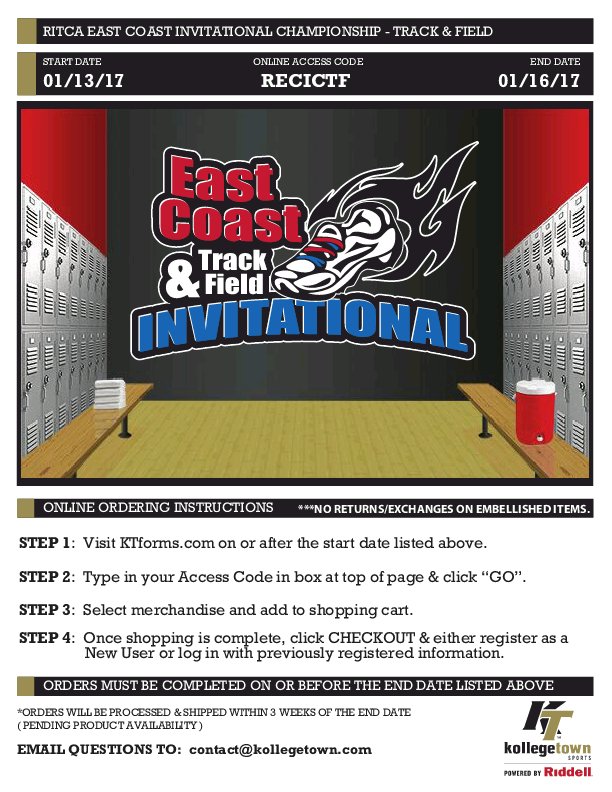 <a href="/RI_TCA/">RITCA</a>           HURRY NOW                       get your gear for #eastcoastinvitational here #kollegetown #riddellsports